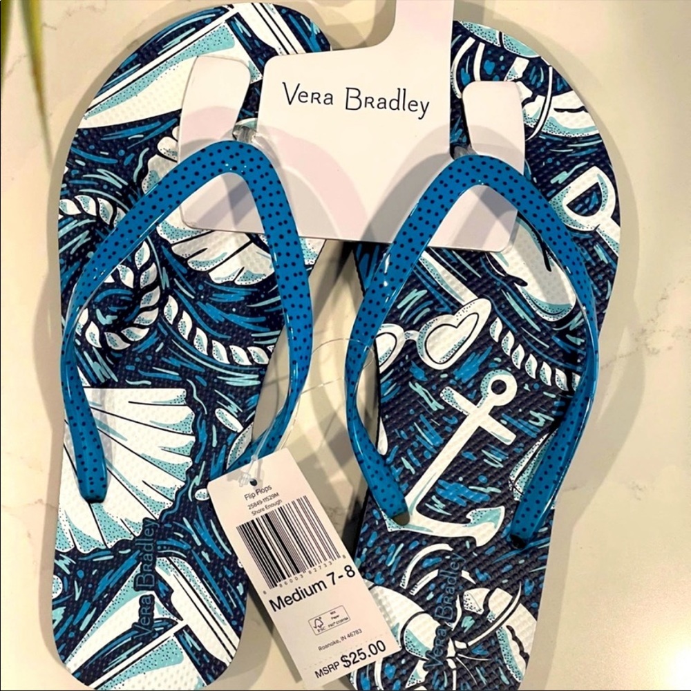 Vera Bradley flip flops.